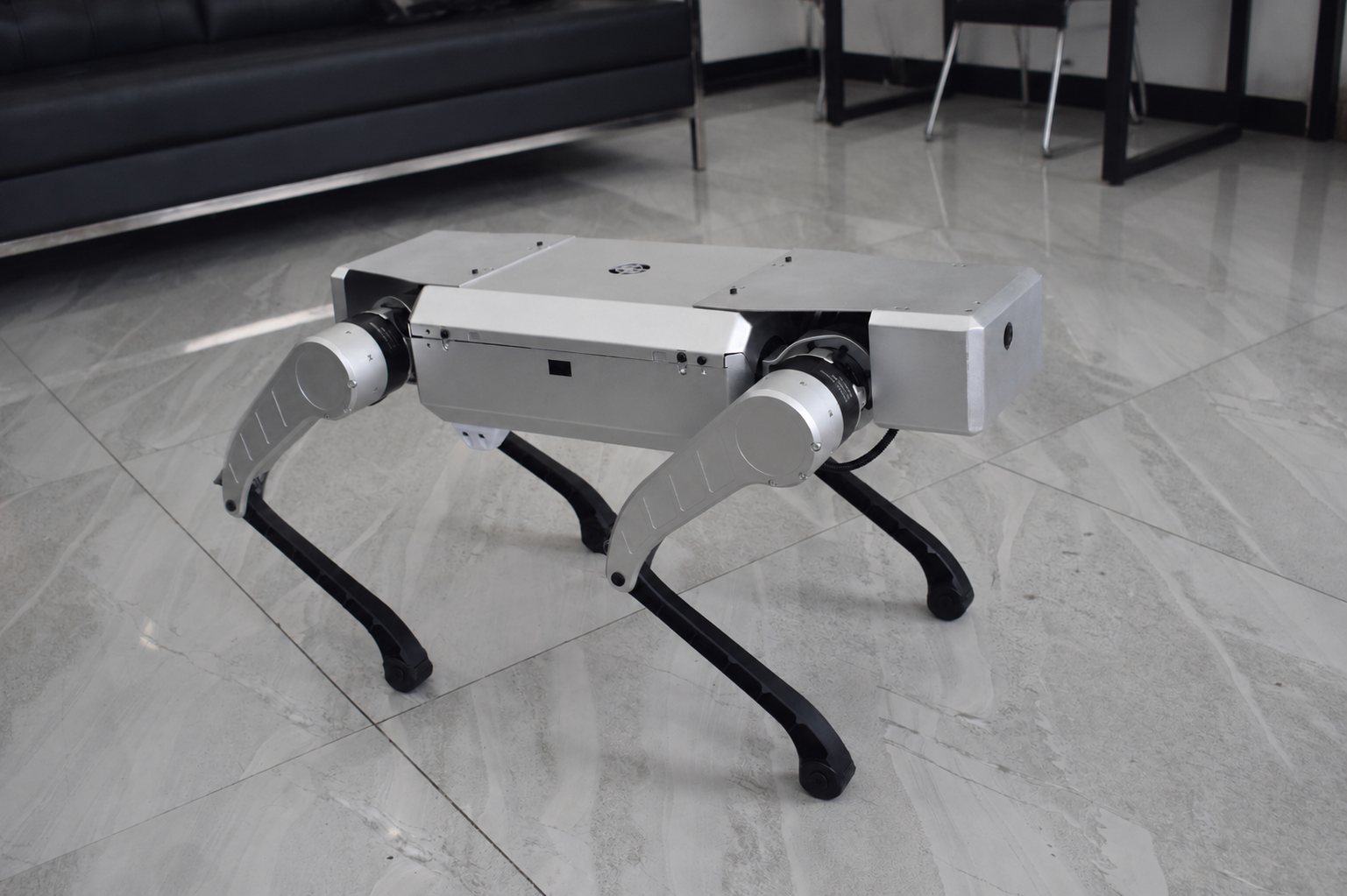 NavBot-D1 quadruped robot indoor walking stance