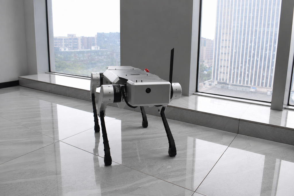 NavBot-D1 quadruped robot window test view