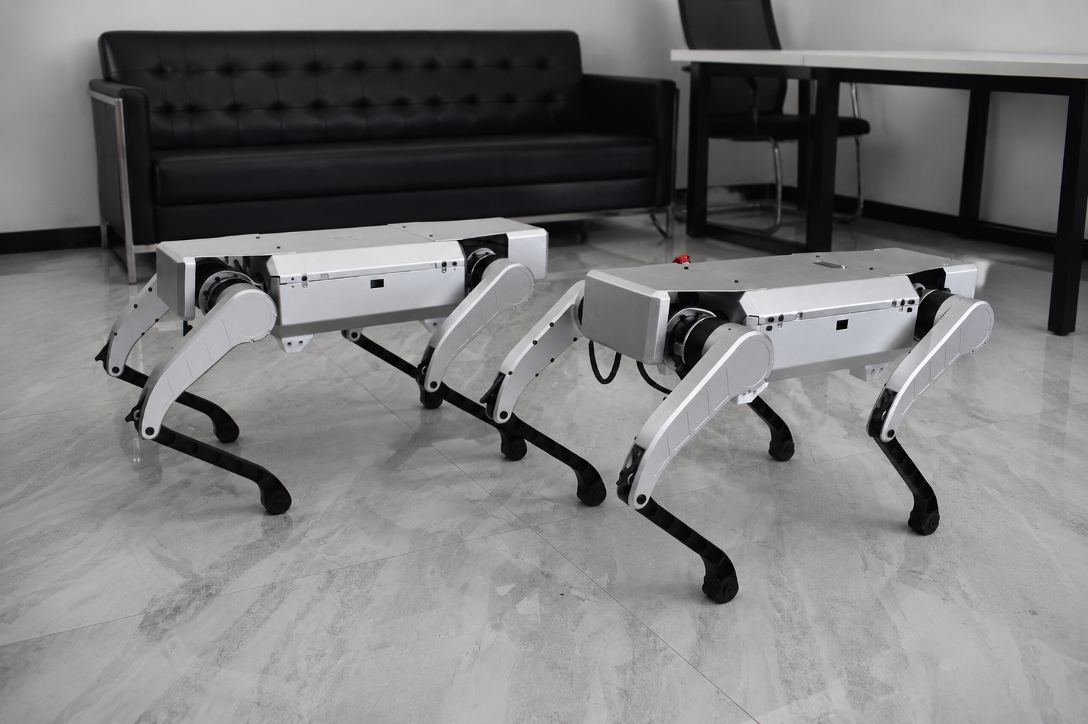 NavBot-D1 quadruped robots side by side