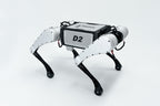 Kinatric D2 quadruped robot in a three-quarter standing view