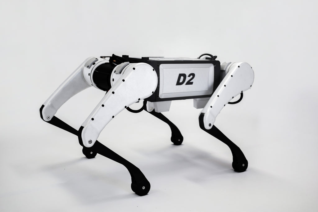 Kinatric D2 standing in a studio, three-quarter side view