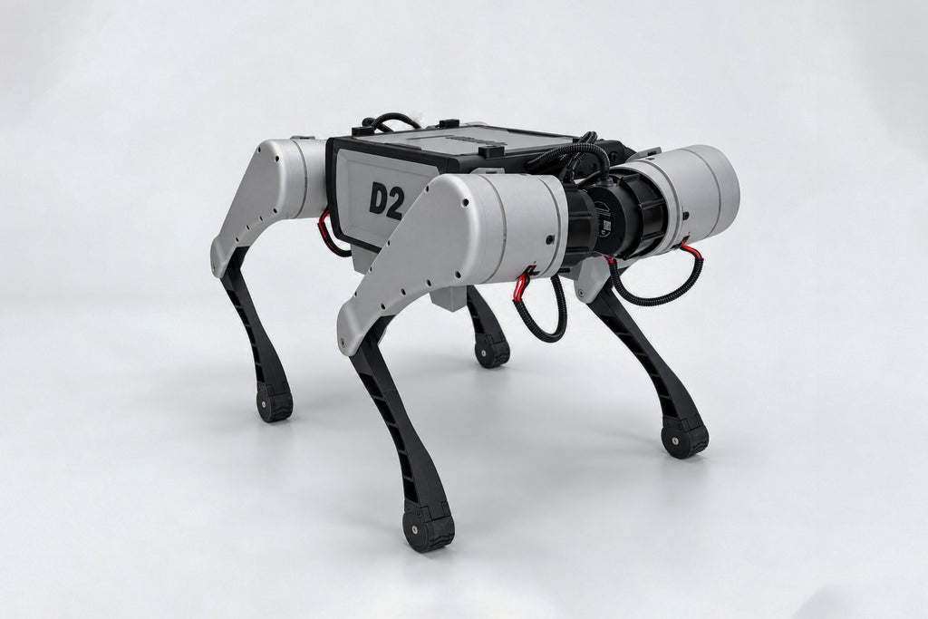 Kinatric D2 standing in a studio, opposite three-quarter view